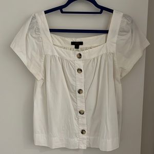 J crew square neck poplin top